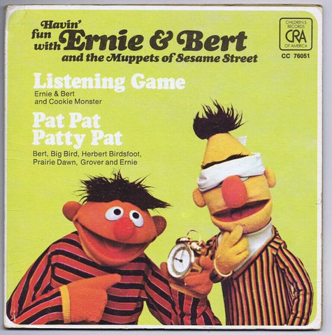 VINTAGE 1972 Havin Fun With Bert & Ernie Sesame Street 45 RPM Vinyl Record Album