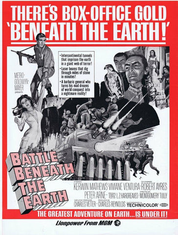 Battle Beneath the Earth ORIGINAL Vintage 1968 9x12 Industry Ad Kerwin Mathews