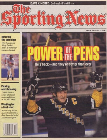 ORIGINAL Vintage Apr 26 1993 Sporting News Magazine Mario Lemieux Penguins