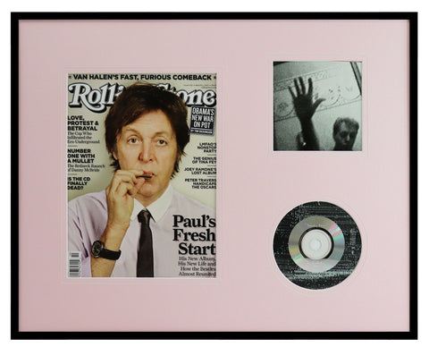 Paul McCartney 16x20 Framed 2012 Rolling Stone Magazine & Driving Rain CD Set