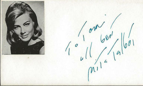 Nita Talbot Signed Vintage 3x5 Index Card JSA 