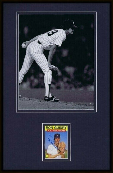 Ron Guidry Signed Framed 11x17 Photo Display Yankees 