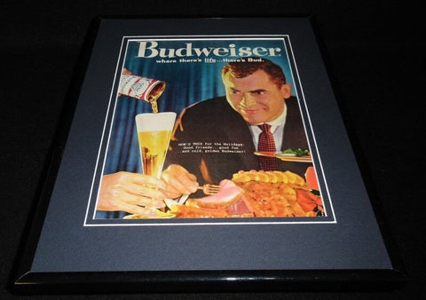 1960 Budweiser Beer Framed 11x14 ORIGINAL Vintage Advertisement 