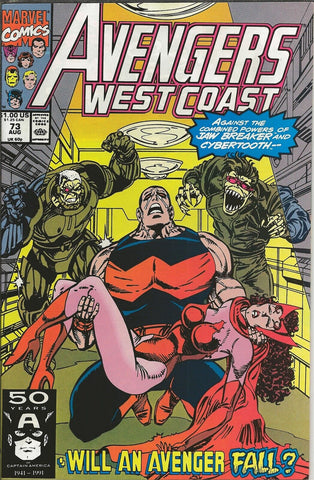 Avengers West Coast #73 ORIGINAL Vintage 1991 Marvel Comics Wonder Man Wanda