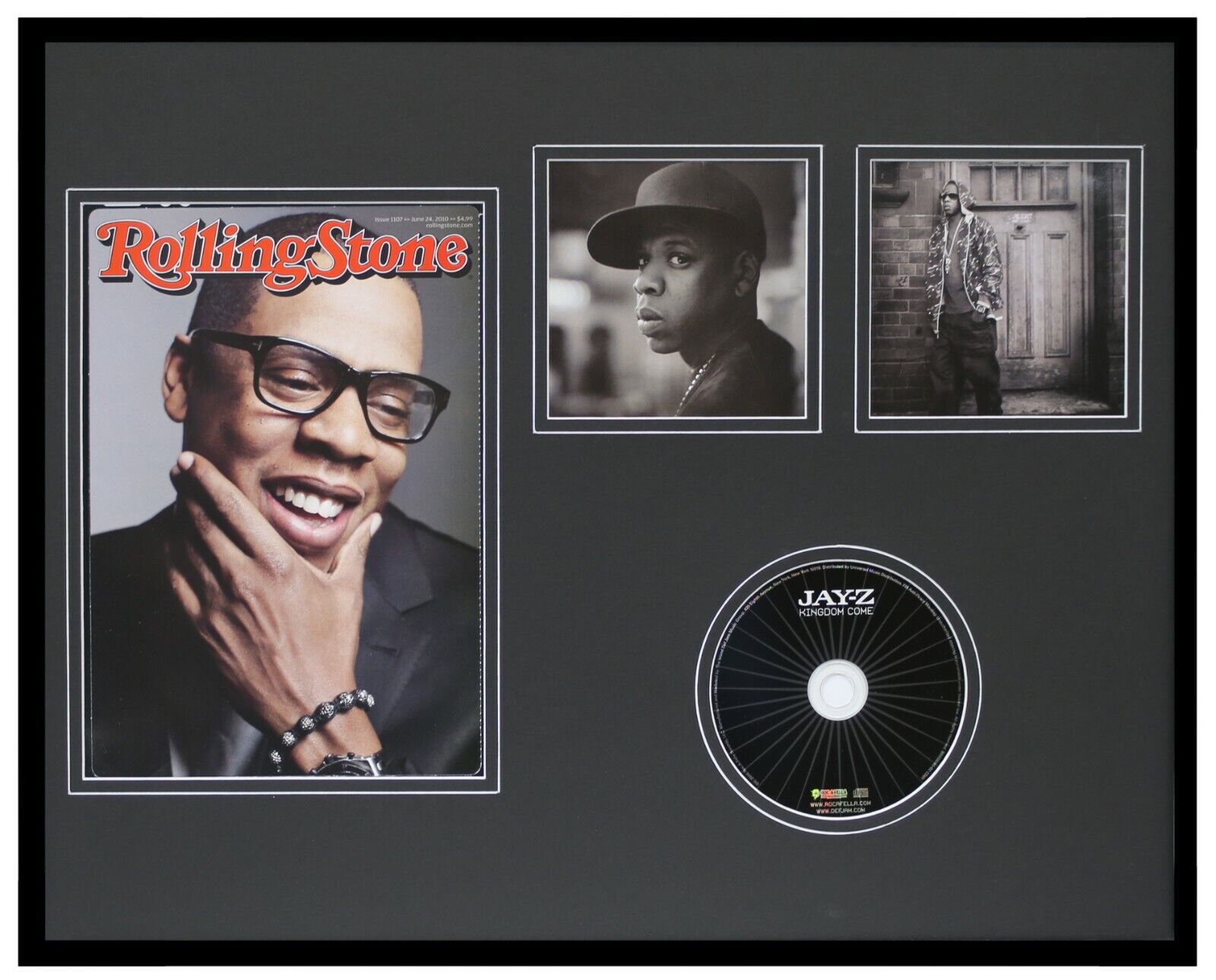 Jay Z 16x20 Framed ORIGINAL 2010 Rolling Stone Cover & Kingdome Come CD Display