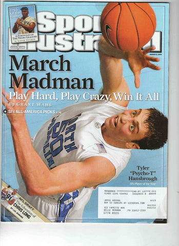 Mar 10 2008 Sports Illustrated Magazine Tyler Hansbrough North Carolina