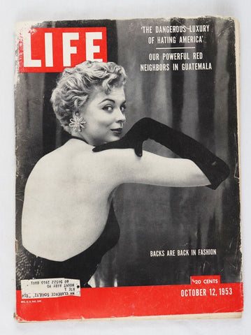 ORIGINAL Vintage Life Magazine Oct 12 1953 w/ Coca Cola Ad on Back