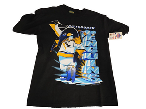 VINTAGE Deadstock 1990s Pittsburgh Penguins Robo Penguin Logo T-Shirt XL NWT