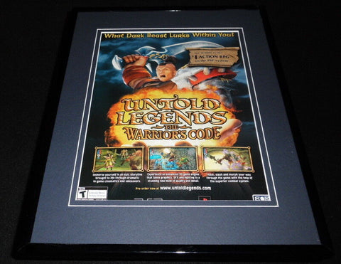 Untold Legends Warrior's Code 2006 PSP Framed 11x14 ORIGINAL Advertisement