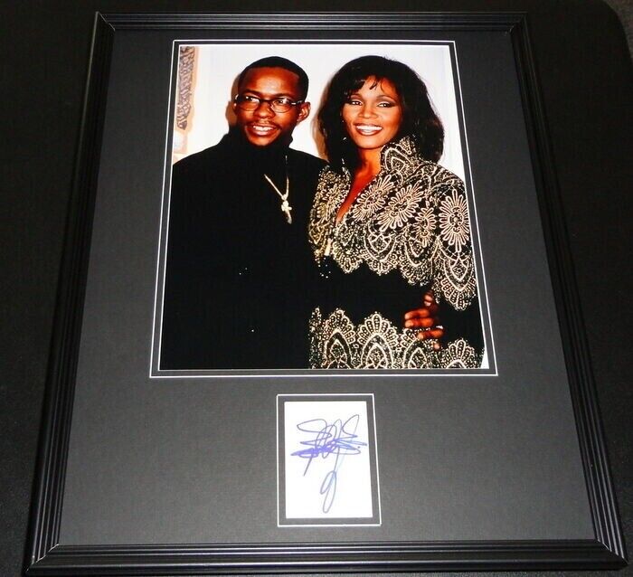 Bobby Brown Signed Framed 16x20 Photo Display w/ Whitney Houston