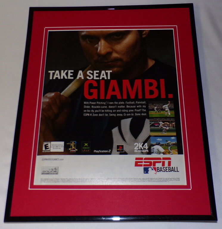 Jason Giambi ESPN Baseball 2K4 PS2 XBox Framed 11x14 ORIGINAL Advertisement