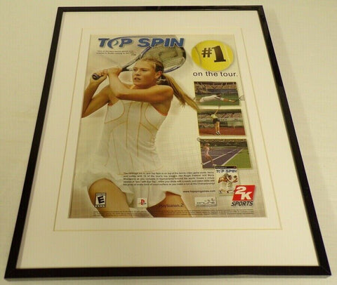 Top Spin 2005 PS2 11x14 Framed ORIGINAL Advertisement Maria Sharapova