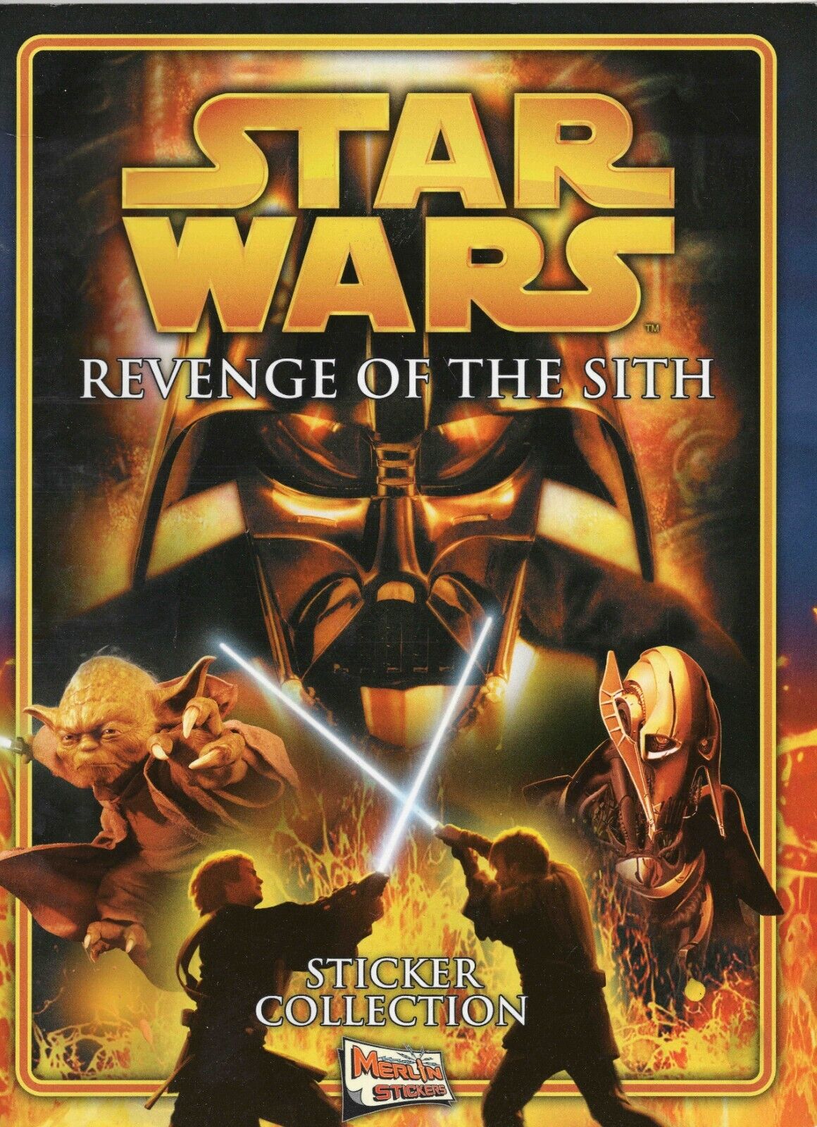 VINTAGE 2005 Merlin Star Wars Revenge of the Sith Sticker Collection Book