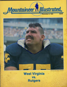 VINTAGE Nov 9 1985 West Virginia vs Rutgers Football Program