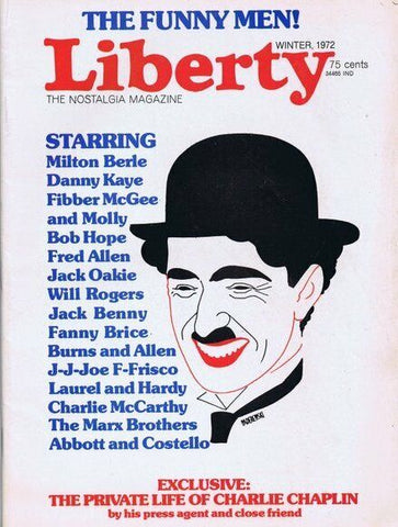 ORIGINAL Vintage Winter 1972 Liberty Magazine Charlie Chaplin