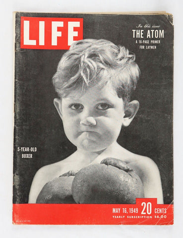 ORIGINAL Vintage Life Magazine May 16 1949 Kid Boxer / Lucky Strike Ad