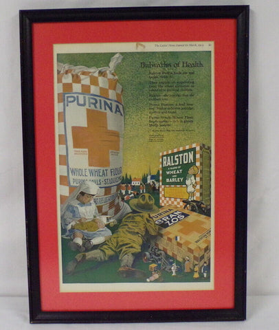 1919 Ralson Purina Foods 14x19" Framed ORIGINAL Vintage Advertisement