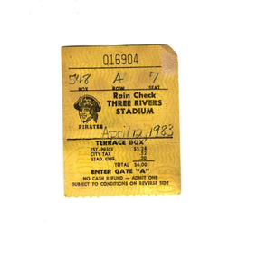 Apr 12 1983 St Louis Cardinals @ Pittsburgh Pirates Ticket Home Opener