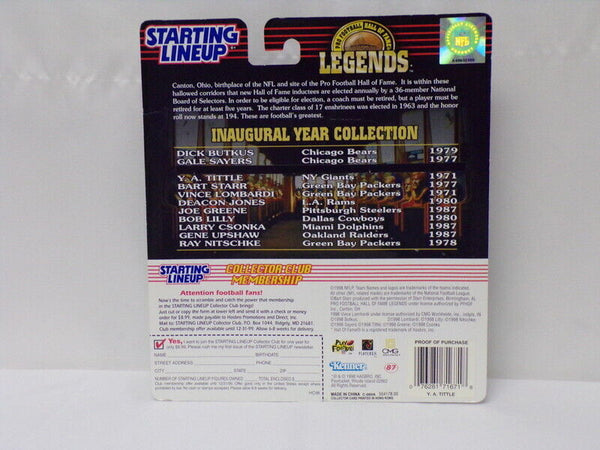 VINTAGE SEALED 1998 Starting Lineup SLU YA Tittle Giants