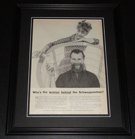 1959 Schweppes Schweppesman 11x14 Framed ORIGINAL Vintage Advertisement