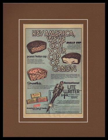 1979 Boyer Peanut Butter Cups Candy Framed 11x14 ORIGINAL Vintage Advertisement 