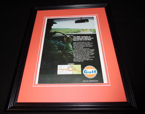 1966 Gulf Oil 11x14 Framed ORIGINAL Vintage Advertisement 