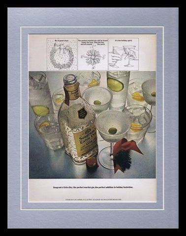 1966 Seagram's Extra Dry Gin 11x14 Framed ORIGINAL Vintage Advertisement