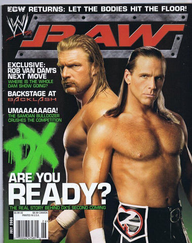 ORIGINAL Vintage July 2006 WWE Raw Magazine Shawn Michaels Triple H