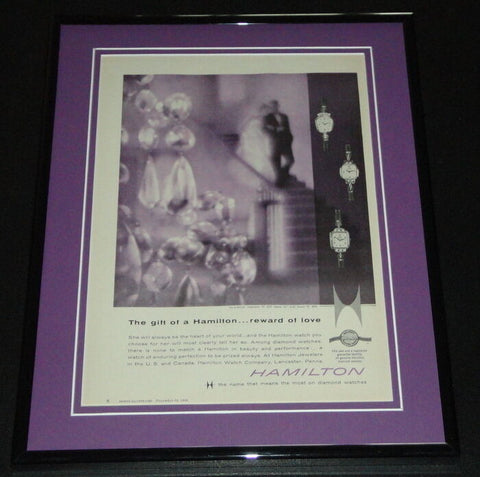 1959 Hamilton Watches 11x14 Framed ORIGINAL Vintage Advertisement 