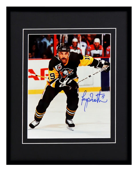 Bryan Trottier Signed Framed 11x14 Photo Display Penguins Islanders