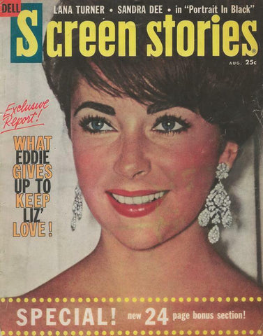 ORIGINAL Vintage August 1960 Dell Screen Stories Magazine Elizabeth Taylor