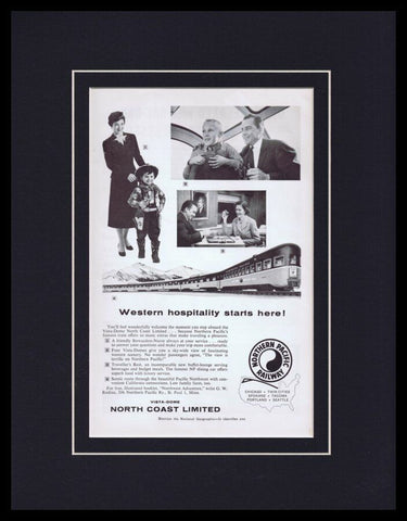 1957 Northern Pacific Railway Framed 11x14 ORIGINAL Vintage Advertisement