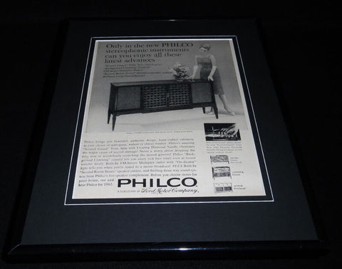 1963 Philco Stereophonics 11x14 Framed ORIGINAL Vintage Advertisement 