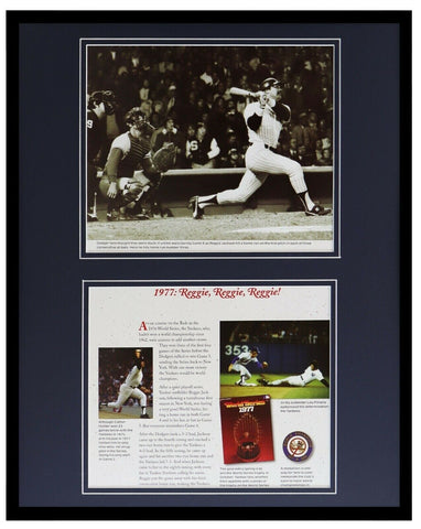 Reggie Jackson 1977 World Series Framed 16x20 Photo Display Yankees 