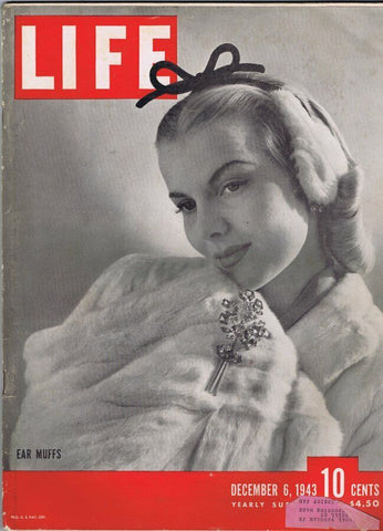 ORIGINAL Vintage December 6 1943 Life Magazine Ear Muffs