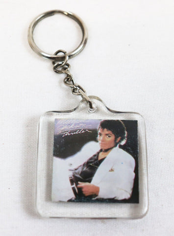 ORIGINAL Vintage 1980s Michael Jackson Thriller Keychain Key Ring