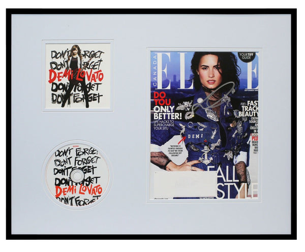 Demi Lovato Signed Framed 16x20 Elle Canada Magazine Cover & Don't Forget CD Set