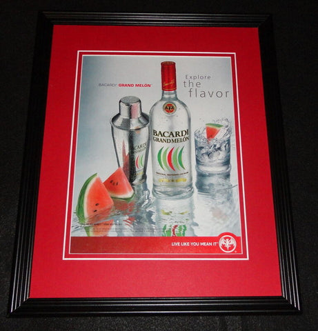 2008 Bacardi Grand Melon Rum Framed 11x14 ORIGINAL Advertisement