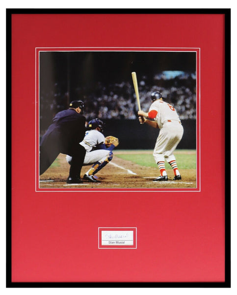 Stan Musial Signed Framed 16x20 Photo Display PSA/DNA Cardinals 1963 Last Season