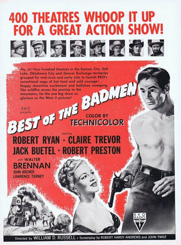 Best of the Badmen ORIGINAL Vintage 1951 9x12 Industry Ad Robert Ryan