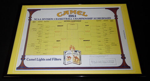 Camel Cigarettes 1984 NCAA Tournament Framed ORIGINAL 12x18 Advertising Display 