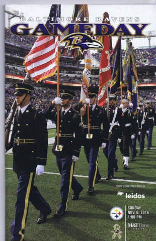 ORIGINAL Vintage Nov 6 2016 Baltimore Ravens vs Pittsburgh Steelers Program  