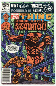 Marvel Two-in-One #83 VINTAGE 1982 Thing Sasquatch