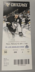 Feb 10 2011 Kings @ Pittsburgh Penguins Ticket Jordan Staal Goal