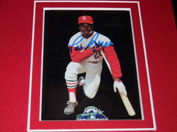 Lou Brock Signed Framed 16x20 Photo Set SOP Cardinals