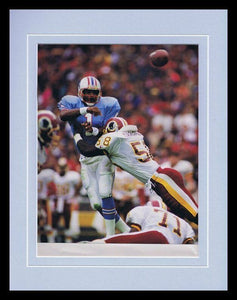 Warren Moon 1991 Oilers vs Washington Framed 11x14 Photo Display 