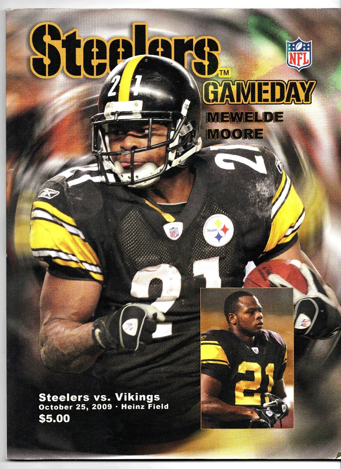 Oct 25 2009 Vikings @ Pittsburgh Steelers Program Favre Roethlisberger Peterson