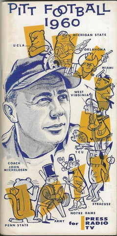 1960 Pitt Panthers Football ORIGINAL Media Guide John Michelosen