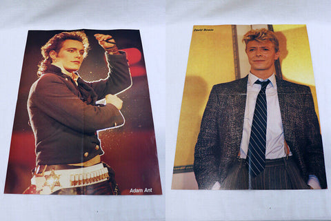 ORIGINAL Vintage 1983 David Bowie / Adam Ant Dual Sided 16x21 Poster