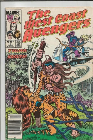 Avengers West Coast #3 ORIGINAL Vintage 1985 Marvel Comics Tigra Kraven